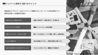 © Z Venture Capital Corporation. All Rights Reserved. 39
ZVCメンバーに期待する5つのマインド
事業会社とプロファームのハイブリッド組織だからこそ、チームの和を尊びつつ
専門性を磨く人材集団を目指す
① 誰かのために献身的に動く
② インターネット大好き
③ 新しいサービス、プロダクト好き
④ ともに成長する
⑤ 自らの成長のために迷わずチャレンジ
© Z Venture Capital Corporation. All Rights Reserved. 39
見返りを求めず、工数を考えず、まず助ける
ZHDはインターネット大好き集団
新サービスが出たら、すぐにDLして使う。知的好奇心
自分の成長だけでなく、仲間の成長を大事にする
やったことがなくても、積極的に手を動かす
 