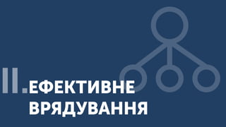 ЕФЕКТИВНЕ
ВРЯДУВАННЯ
ІI.
 