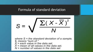 Formula of standard deviation
 