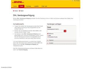 Screenshot of dhl.de
 