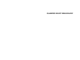 CLASSIFIED SELECT BIBLIOGRAPHY
 