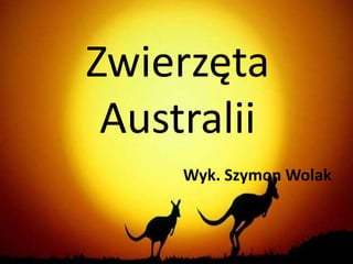 Zwierzęta
Australii
Wyk. Szymon Wolak
 