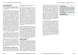 MENSCHEN I Stoppacher I Der Stigmatisierung entkommen                                                                                                                                   Der Stigmatisierung entkommen I Stoppacher I MENSCHEN



„Wenn du hinfällst, darfst du                                     ben beim Vorlesen, die Stimme veränderte sich, ich wollte        er sich bereits sechs Jahre lang beworben hatte. Im Ver-
nur nicht liegen bleiben“                                         nur nicht als Dummerl abgestempelt werden“.                      lauf der Jahre hat er es in dieser Firma vom Hilfsarbeiter      Der Autor
  Herr B., knappe 50 Jahre, mittlerweile selbstständiger Ver-                                                                      zum Angestellten gebracht. Jährlich konnte er dank ver-         Dr. Peter Stoppacher
treter, nutzt seit Jahren Basisbildungsangebote, derzeit ist        In der Schule galt sie als „ganz gute Schülerin“, sie hat      ständnisvoller Vorgesetzter, die ihn als Hilfsarbeiter „un-     1957 in Anger, Oststeiermark, geboren; während des Stu-
er im Fortgeschrittenenkurs, seine Frau weiß nichts von            stets „alles punktgenau auswendig gelernt, mit so viel Mühe,    üblich viel förderten“, an diversen betrieblichen Weiterbil-    diums (Germanistik und Soziologie) unterschiedliche
                                                                                                                                                                                                   berufliche Erfahrungen in der Grundstoffindustrie (Alu-
seinen Problemen.                                                  dass der Spaß am Lernen verschwunden ist“ und auch nur          dungen teilnehmen. Je weiter er sich „raufgearbeitet“ hatte,
                                                                                                                                                                                                   minium, Talkum), im Baugewerbe etc. Seit 1985 sozial-
                                                                  „wenig hängen“ blieb. In der Lehrzeit für einen anspruchs-       desto deutlicher wurden ihm aber seine Grenzen, vor allem
                                                                                                                                                                                                   wissenschaftliche Forschungstätigkeit; ehrenamtlicher
  In der Schule schaffte er es in der damals noch achtjähri-      vollen Beruf erlebte sie das Lernen noch belastender. „Ich       in der Rechtschreibung und beim Formulieren von Sät-            Bewährungshelfer
gen Volksschule der kleinen, ländlichen Gemeinde bis zur 6.        hab keine Ruhe gegeben, bevor ich nicht alles Wort für Wort     zen: „Sobald ich etwas schreiben soll, denke ich daran, wie
                                                                                                                                                                                                   IFA Steiermark (Institut für Arbeitsmarktbetreuung
Klasse. Das Urteil seines Lehrers lautete, „er begreift nichts,    aufsagen konnte, das wurde zur richtigen Qual.“ Den Ab-         ich das schaffen soll, wie ich was richtig formuliere.“ Seine   und -forschung Steiermark. Sozialwissenschaftliche For-
aber es ist egal, es geht auch ohne.“ Seine Eltern haben das       schluss schaffte sie bravourös und blieb bis zur Kinder-        Ängste führten dazu, dass er sich immer mehr abkapselte,        schung und Entwicklung)
so hingenommen, ohne den Versuch, ihn zu unterstützen              pause in ihrer Lehrfirma. Nach langer Berufspause war ihr       seine Schwächen konnte er geschickt verbergen. Für Stan-        www.ifa-steiermark.at
und zu fördern. Ab und zu „durfte“ er ihn die nächste Klasse       eine Rückkehr aber nicht möglich, da ihr Chef keine Teil-       dardtexte griff er auf Musterbriefe, -sätze und -textblöcke,    stoppacher@ifa-steiermark.at
aufsteigen, damit der Altersunterschied nicht zu groß              zeitarbeit gestattete und sich in „Zehn Jahren viel verän-      Wörterbücher etc. zurück, in Fällen, wo keine Vorlagen zur
würde, und es laut seinem Lehrer ohnehin „wurscht war,             dert hat, vor allem in der EDV“. Bei einem AMS-Berufsori-       Verfügung standen, half ihm seine Frau. Unverzüglich not-
wo er sitzt“. Wegen seiner Leistungen in der Schule wurde          entierungskurs hatte sie aufgrund ihres Lernstils und ihrer     wendige Rundmails, längere Briefe, Besprechungsproto-
er „als Depperl abgestempelt, ausgelacht – ich fühlte mich         Ängste „totale Schwierigkeiten, mitzukommen, es gab kein        kolle oder das Schreiben an der Tafel bzw. auf Flipcharts bei
als der letzte Mensch.“ Nach der Schule war er Hilfsarbei-         Skriptum, nichts, was ich hätte lernen können“. Beim Mit-       Seminaren erlebte er „sehr mühsam“, Fehler versuchte er
ter auf dem Bau, lebte „extrem versteckt und zurückgezogen“        schreiben war sie zu langsam, sodass ihre Mitschrift als        mit „Schmäh zu übertünchen“.
und hatte niemanden, dem er sich anvertrauen konnte.               Lernunterlage untauglich war. Ähnlich erging es ihr bei ei-
Anerkennung erwarb er sich über seine praktischen Kennt-           nem EDV-Kurs, wo sie letztendlich auch „an ihren eigenen          Die ständige Angst, „mich einmal nicht durchschum-
nisse, vor allem beim „Auffrisieren der Mopeds“, später im         Ansprüchen gescheitert“ sei. Eine berufliche Umorientie-        meln zu können und als Versager abgestempelt“ zu wer-
Motorradklub. Mithilfe eines eingeweihten Freundes, mit            rung mit dem für sie notwendigen Lernpensum traute sie           den, führte ihn zur Überzeugung, „etwas tun zu müssen,
dem er gemeinsam lernte und die Übungsbeispiele immer              sich nicht zu, das „nächtelange Auswendiglernen geht mit        um damit fertig zu werden“. Nach erfolglosen Erkundigun-
wieder durchging, schaffte er den in der Region unerlässli-       Familie und Kindern nicht mehr, das Lernen stand wie ein         gen bei verschiedenen Stellen hat er mit seiner Frau eines
chen Führerschein, „aber es hat schon Kopfweh gemacht“.            Gebirge vor mir“.                                               Tages auf dem Stadtplatz ein „Plakat ‚PC, Rechtschreibung,
Am wirksamsten in allen Lernsituationen war für ihn aber                                                                           Rechnen’ entdeckt, sich herangepirscht, es umkreist“ und ei-
seine stets hohe Aufmerksamkeit. Seine Lesekenntnisse hat           Über eine Veranstaltung zum „Tag der Frau“ hat sie vom         nige Tage bis zur Entscheidung überlegt: „Was erzähle ich
er über Zeitungen, Bücher etc. verbessert. Das Schreiben          Angebot in ihrer Region erfahren, das sie schlussendlich          dort? Wird es terminlich passen, mit Familie und Arbeit ver-
blieb sein großes Problem, das er „immer wieder kreativ           auch nutzte. Sie hat vor allem darauf abgezielt, das „Lernen      einbar sein?“ Mit dem Erreichten nach nur einem Semes-
und offensiv verstecken“ konnte. So zum Beispiel während          zu lernen, die Merkfähigkeit zu verbessern, einen Stil zu ent-   ter ist er sehr zufrieden. Durch das individuelle Eingehen
Auslandsreisen mit seiner Motorradrunde, wo er „als Prak-         wickeln, der hilft, das Wichtige aus Informationen rauszuho-      der TrainerInnen auf seine Bedürfnisse und das (fast) täg-
tiker“ sich stets „um die Maschine kümmerte“, alles Schrift-      len, sie zu verstehen und wiedergeben zu können“. Ihr alter      liche Üben zu Hause und die wöchentlichen Kurseinheiten
liche von seinen BeifahrerInnen erledigen ließ.                   Lernstil war für sie auch „ein berufliches Hindernis, weil ich    sind seine Unsicherheiten in gewissen Situationen deutlich
                                                                  mir so nur wenig zutraute, ich habe Ewigkeiten gebraucht“.       geringer geworden und er „durchblickt“ nun einigermaßen
 Nach dem Bundesheer war er viele Jahre Lkw-Fahrer in ei-         Mittlerweile hat sie wieder Freude am Lernen, durch spe-         „das System mitsamt seinen Regeln [der Rechtschreibung
ner großen Baufirma. „Schreibkenntnisse“ waren nicht so           zielle Auseinandersetzungen mit Lerntechniken kann sie           und Grammatik]“. Den Kurs sieht er als „Startschuss, weil
wichtig, er konnte sich mit Vorlagen, Wörterbüchern, Orts-        nun auch „Gehörtes besser verstehen, merken und wie-             ich nicht erwarte, neun Jahre Schulversäumnis in ein paar
namen aus dem Telefonbuch etc. helfen. Während dieser             dergeben“. Als wesentlichen Erfolg betrachtet sie es auch,       Monaten aufzuholen.“
Zeit wurde er einmal im Winter zum „Stempeln“ geschickt.          dass das „Selbstvertrauen, dass ich was weiterbringen kann,
Da er den Antrag nicht ausfüllen konnte, ist er nicht mehr        wenn ich es richtig angehe“ gestiegen ist und die Neugierde
hingegangen und hat auf das Arbeitslosengeld „verzichtet“.        auf Neues langsam die Versagensangst verdrängt.

 Aufgrund seiner Erfahrungen, was es im Dorf und am               „Gedanken und Sätze vom
Stammtisch heißt, nicht „für voll genommen zu wer-                Kopf auf das Papier“
den“, hat er sich bis heute gehütet, über seine Probleme            Herr J., knapp 45 Jahre, verheiratet, zwei Kinder, kommt
zu sprechen und ist froh, dass er außerhalb seiner Re-            aus einer Familie, in der die Kriegswirren und Waisenhaus-
gion ein entsprechendes Basisbildungsangebot gefun-               aufenthalte kaum Zeit und Möglichkeiten für Bildung lie-
den hat. Nach ersten Zweifeln, was so ein Kurs bringen            ßen. Die Eltern konnten ihn daher auch nicht fördern. Herr
könne, hat er sich doch angemeldet, um „wieder aufzu-             J. kann sich nicht erinnern, jemals Geschichten vorgelesen
stehen und nicht liegen zu bleiben“, und beurteilt diesen         bekommen oder Auszählreime kennengelernt zu haben.
ersten Schritt als den wichtigsten überhaupt. „Damit hast         Das „Stillsitzenbleibenmüssen von heute auf morgen“, ge-
du schon gewonnen.“                                               gen das er von Anfang an „rebelliert“ hat, war eines seiner
                                                                  ersten Probleme in der Schule. Mit Ach und Krach schaffte
„Das Lernen steht wie ein Gebirge vor mir“                        er die Volksschule, in der Hauptschule stieg er in der zwei-
 Frau W., 32 Jahre, verheiratet, vier Kinder, hat schon lange     ten Klasse aus, „verständnisvolle Lehrer“, die ihn „motiviert“
mit sich gerungen, ob sie etwas gegen ihre auch beruflich         und „gefördert“ haben, waren die Ausnahme. Nach Hilfstä-
hinderlichen Versagensängste unternehmen soll. Schon in           tigkeiten in verschiedenen Fabriken im Versand, als Nacht-
der Schule „verschwammen vor lauter Angst die Buchsta-            portier, am Fließband kam er zu einer Großfirma, bei der



Seite 22                                            Zwischenbilanz. Die Basisbildung in Österreich in Theorie und Praxis.          Zwischenbilanz. Die Basisbildung in Österreich in Theorie und Praxis.                                          Seite 23
 