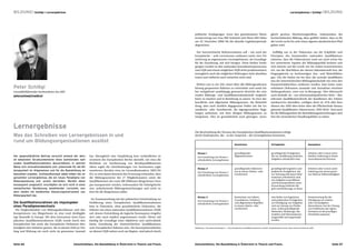 BILDUNG I Schlögl I Lernergebnisse                                                                                                                                                                                                        Lernergebnisse I Schlögl I BILDUNG




                                                                                                                           politische Festlegungen (etwa den gemeinsamen Minis-                                     gleich gewisse Abschottungsreflexe, insbesondere der
                                                                                                                           terratsvortrag von Frau BM Schmied und Herrn BM Hahn                                     hochschulischen Bildung, dazu geführt haben, dass es für
                                                                                                                           am 18. November 2009) für die aktuelle Legislaturperiode                                 die Levels sechs bis acht einen eigenen akademischen Pfad
                                                                                                                           abgesichert.                                                                             geben wird.

                                                                                                                            Der österreichische Referenzrahmen soll – wie auch der                                  Auffällig war in der Diskussion um die Eckpfeiler und
                                                                                                                           Europäische – acht Lernniveaus umfassen sowie eine Ori-                                 Prinzipien des kommenden nationalen Qualifikations-
                                                                                                                           entierung an sogenannten Lernergebnissen, als Grundlage                                 rahmens, dass die Diskussionen stark um auch schon bis-
                                                                                                                           für die Zuordnung, mit sich bringen. Diese beiden Festle-                               her umstrittene Aspekte der Bildungspolitik kreisten und
                                                                                                                           gungen wurden in den nationalen Konsultationsprozessen                                  sich intensiv auf die Levels vier bis sieben konzentrierten,
                                                                                                                           zum EQR und einem möglichen NQR nicht problematisiert,                                  d.h. um die Abschlüsse der oberen Sekundarstufe bzw. die
                                                                                                                           wenngleich auch die möglichen Wirkungen nicht absehbar                                  Eingangslevels zu hochwertigen Aus- und Weiterbildun-
                                                                                                                           waren und vielleicht auch weiterhin nicht sind.                                         gen. Um die Stufen ein bis drei, die zentrale Qualifikatio-
                                                                                                                                                                                                                   nen der österreichischen Bildungslandschaft wie etwa den
                                                                                                                            Weiters war es ein Ziel, einen über alle Bildungssektoren                              Hauptschulabschluss umfassen werden, kam keine wahr-
Peter Schlögl                                                                                                              hinweg gespannten Rahmen zu entwickeln und somit bis-                                   nehmbare Diskussion zustande (mit Ausnahme einzelner
Geschäftsführender Institutsleiter des öibf                                                                                her weitgehend unabhängig gesteuerte Bereiche der nati-                                 Stellungnahmen, etwa von In.Bewegung). Dies überrascht
peter.schloegl@oeibf.at                                                                                                    onalen Bildungs- und Qualifikationslandschaft vergleich-                                auch deshalb, da – aus arbeitsmarktpolitischer Sicht – dies
                                                                                                                           barer zu machen und in Beziehung zu setzen. So etwa das                                 relevante Qualifikationslevels der KundInnen des Arbeits-
                                                                                                                           berufliche und allgemeine Bildungswesen, die Weiterbil-                                 marktservice darstellen, verfügen doch rd. 45 % aller Kun-
                                                                                                                           dung, aber auch fachlich abgegrenzte Felder wie die Ge-                                 dInnen des AMS über keine über die Pflichtschule hinaus-
                                                                                                                           sundheits- oder Sozialberufe, die eigengesetzliche Rege-                                gehende Qualifikation (Jännerwerte, AMS 2010). Und auch
                                                                                                                           lungen aufweisen, mit dem übrigen Bildungswesen zu                                      für die Bildungsarbeit der Basisbildungseinrichtungen sind
                                                                                                                           integrieren. Dies ist grundsätzlich auch gelungen, wenn-                                hier die wesentlichen Handlungsfelder zu sehen.



Lernergebnisse
                                                                                                                           Die Beschreibung der Niveaus des Europäischen Qualifikationsrahmens erfolgt
Was das Schreiben von Lernergebnissen in und                                                                               durch Deskriptoren, die – so der Anspruch – die Lernergebnisse benennen.

rund um Bildungsorganisationen auslöst
                                                                                                                                                                         Kenntnisse                                 Fertigkeiten                               Kompetenz


                                                                                                                              Niveau 1                                   grundlegendes                              grundlegende Fertigkeiten,                 Arbeiten oder Lernen unter
Der gegenständliche Beitrag versucht anhand der aktu-          hat. Wenngleich eine Empfehlung kein verbindliches In-         Zur Erreichung von Niveau 1                Allgemeinwissen                            die zur Ausführung einfacher               direkter Anleitung in einem
ell bekannten Strukturelemente eines kommenden nati-           strument des Europäischen Rechts darstellt, wie etwa die       erforderliche Lernergebnisse                                                          Aufgaben erforderlich sind                 vorstrukturierten Kontext
onalen Qualifikationsrahmens abzuschätzen, in welcher          Richtlinie zur Anerkennung von Berufsqualifikationen
Weise sich Innovationsbedarfe und –potenziale für die Bil-     (diese regelt die Gleichhaltungen von bestimmten regle-
                                                                                                                              Niveau 2                                   grundlegendes Faktenwis-                   grundlegende kognitive und                 Arbeiten oder Lernen unter
dungsarbeit im Allgemeinen und für die Basisbildung im         mentierten Berufen etwa im Gesundheitssektor, 2005/36/                                                    sen in einem Arbeits- oder                 praktische Fertigkeiten, die               Anleitung mit einem gewis-
                                                                                                                              Zur Erreichung von Niveau 2
Speziellen ergeben. Schlüsselkonzept dabei bilden die so-      EG) so wird damit dennoch die Erwartung verbunden, dass        erforderliche Lernergebnisse               Lernbereich                                zur Nutzung relevanter Infor-              sen Maß an Selbstständigkeit
genannten Lernergebnisse, die ein neues Paradigma von          die Bildungssysteme der 27 Mitgliedsstaaten sowie die                                                                                                mationen erforderlich sind,
                                                                                                                                                                                                                    um Aufgaben auszuführen
Bildungsplanung und –praxis darstellen. Werden diese           Qualifikationen der rund 500 Millionen BürgerInnen Euro-
                                                                                                                                                                                                                    und Routineprobleme unter
konsequent umgesetzt, erschöpfen sie sich nicht in einer       pas transparenter werden, insbesondere für ArbeitgeberIn-                                                                                            Verwendung einfacher Re-
semantischen Neufassung bestehender Lernziele, son-            nen, aufnehmende Bildungseinrichtungen und nicht zu-                                                                                                 geln und Werkzeuge zu lösen
dern stellen ein kohärentes Steuerungsinstrument von           letzt für die BürgerInnen selbst.
Bildungsarbeit dar.
                                                                                                                              Niveau 3                                   Kenntnisse von Fakten,                     eine Reihe von kognitiven                  Verantwortung für die
                                                                Im Zusammenhang mit der politischen Entscheidung zur                                                     Grundsätzen, Verfahren                     und praktischen Fertigkeiten               Erledigung von Arbeits-
                                                                                                                              Zur Erreichung von Niveau 3
Die Qualifikationsrahmen als Impulsgeber                       Einführung eines Europäischen Qualifikationsrahmens            erforderliche Lernergebnisse               und allgemeinen Begriffen                  zur Erledigung von Aufgaben                oder Lernaufgaben
eines Paradigmenwechsels                                       kam in Österreich, ohne grundsätzliche Diskussion, die                                                    in einem Arbeits- oder                     und zur Lösung von Proble-                 übernehmen, bei der Lösung
                                                                                                                                                                         Lernbereich                                men, wobei grundlegende                    von Problemen das eigene
  Die Vergleichbarkeit von Bildungsabschlüssen und den         Debatte um einen nationalen Qualifikationsrahmen (NQR)
                                                                                                                                                                                                                    Methoden, Werkzeuge, Ma-                   Verhalten an die jeweiligen
Kompetenzen von BürgerInnen ist eine rund dreißigjäh-          auf, dessen Entwicklung als logische Konsequenz eingefor-                                                                                            terialien und Informationen                Umstände anpassen
rige Baustelle in Europa. Mit dem Instrument eines Euro-       dert oder auch implizit angenommen wurde. Dieser soll                                                                                                ausgewählt und angewandt
päischen Qualifikationsrahmens (EQR) wurde durch den           künftig die Grundlage einer objektiven und nachvollzieh-                                                                                             werden
Europäischen Rat sowie das Europäische Parlament dies-         baren Zuordnung der österreichischen Qualifikationen
bezüglich eine Initiative gesetzt, die in diesem Feld an Um-   zum Europäischen Rahmen sein. Die Konzeptionsarbeiten       Abbildung 1: Niveaubeschreibungen 1 – 3 des Europäischen Qualifikationsrahmens, Quelle: Empfehlung des Europ. Rates und des Parlaments 2008
fang und Wirkung ein noch nicht da gewesenes Ausmaß            an diesem NQR stehen noch am Beginn, sind jedoch durch



Seite 66                                         Zwischenbilanz. Die Basisbildung in Österreich in Theorie und Praxis.     Zwischenbilanz. Die Basisbildung in Österreich in Theorie und Praxis.                                                                                    Seite 67
 