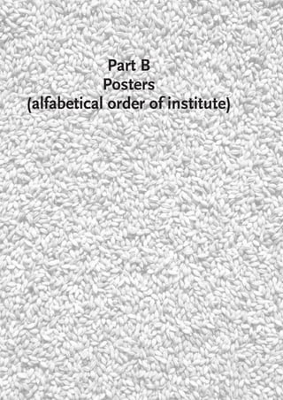 Part B 
Posters 
(alfabetical order of institute) 
 