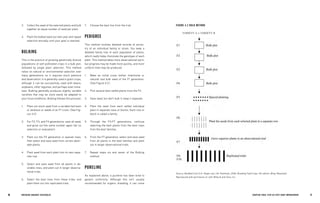 36 
BRE EDING ORGANIC V EGE TABL E S 37 
CHAPTER FOUR: STEP-BY-STEP CROP IMPROVEMENT 
3. Collect the seed of the selected plants and bulk together an equal number of seed per plant. 
4. Plant the bulked seed out next year and repeat selection annually until your goal is reached. 
BULKING 
This is the practice of growing genetically diverse populations of self-pollinated crops in a bulk plot, followed by single plant selection. This method relies on natural or environmental selection over many generations, so it requires much patience and observation. It is generally used in grain crops, although it can be successfully used with beans, soybeans, other legumes, and perhaps even tomatoes. Bulking generally produces slightly variable varieties that may be more easily be adapted to your local conditions. Bulking follows this process: 
1. Plant out stock seed from a variable heirloom or landrace or seeds of an F1 cross. (See Figure 4.2) 
2. For F2, F3, and F4 generations, save all seed, and grow out the same number again (do no selection or evaluation). 
3. Plant out the F5 generation in spaced rows, then select and save seed from certain desirable plants. 
4. Plant seed from each plant into its own separate row. 
5. Select and save seed from all plants in desirable rows, and plant out in larger observational trials. 
6. Select the best lines from these trials, and plant them out into replicated trials. 
7. Choose the best line from the trial. 
PEDIGREE 
This method involves detailed records of ancestry of an individual family or strain. You keep a detailed family tree of each population of plants, which really helps illuminate the genotype of each plant. This method takes more observational work, but progress may be made more quickly, and more uniform lines may be produced. 
1. Make an initial cross (either intentional or natural) and bulk seed of the F1 generation. (See Figure 4.3.) 
2. Pick several best selfed plants from the F2. 
3. Save seed, but don’t bulk it; keep it separate. 
4. Plant the seed from each selfed individual plant in separate rows or blocks. Each row or block is called a family. 
5. Through the F3-F7 generations, continue selecting the best plants from the best rows from the best families. 
6. From the F7 generation, select and save seed from all plants in the best families and plant out in larger observational trials. 
7. Repeat steps six and seven of the Bulking method. 
PURELINE 
As explained above, a pureline has been bred to genetic uniformity. Although this isn’t usually recommended for organic breeding, it can come 
FIGURE 4.2 BULK METHOD 
Source: Modified from D.A. Sleper and J.M. Poehlman, 2006, Breeding Field Crops, 5th edition, Wiley-Blackwell. Reproduced with permission of John Wiley & and Sons, Inc. 
VARIETY A × VARIETY B  