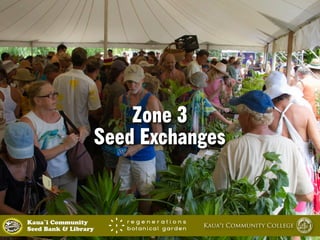 Zone 3 
Seed Exchanges 
Kaua`i Community Kaua‘i Community College 
Seed Bank & Library 
 