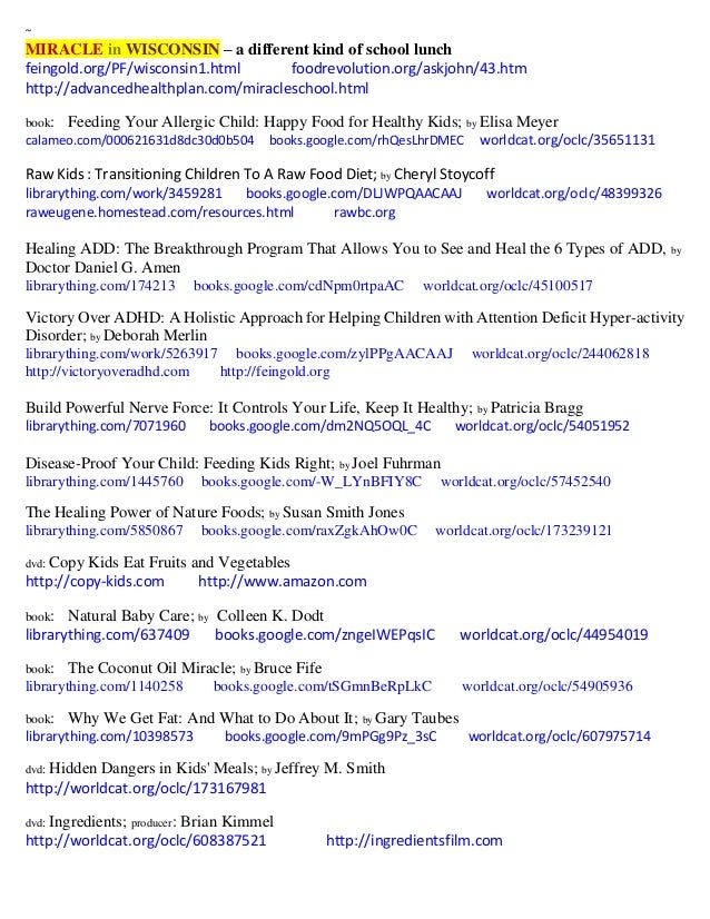Restricted Foods In The Feingold Diet Restricted Foods In The Feingold Diet