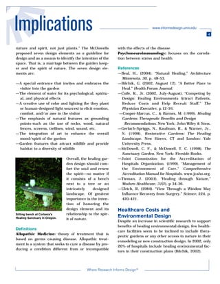 Healing by Design: Healing Gardens and Therapeutic Landscapes | PDF