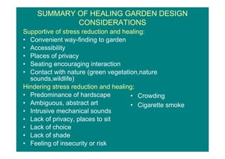 Healing Gardens in Hospitals ~ The Architecture of Hospitals | PDF