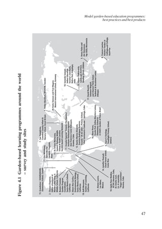 Model garden-based education programmes: 
best practices and best products 
47 
Figure 4.1 Garden-based learning programmes around the world 
– survey and study sites 
International Institute for Educational Planning www.unesco.org/iiep 
 