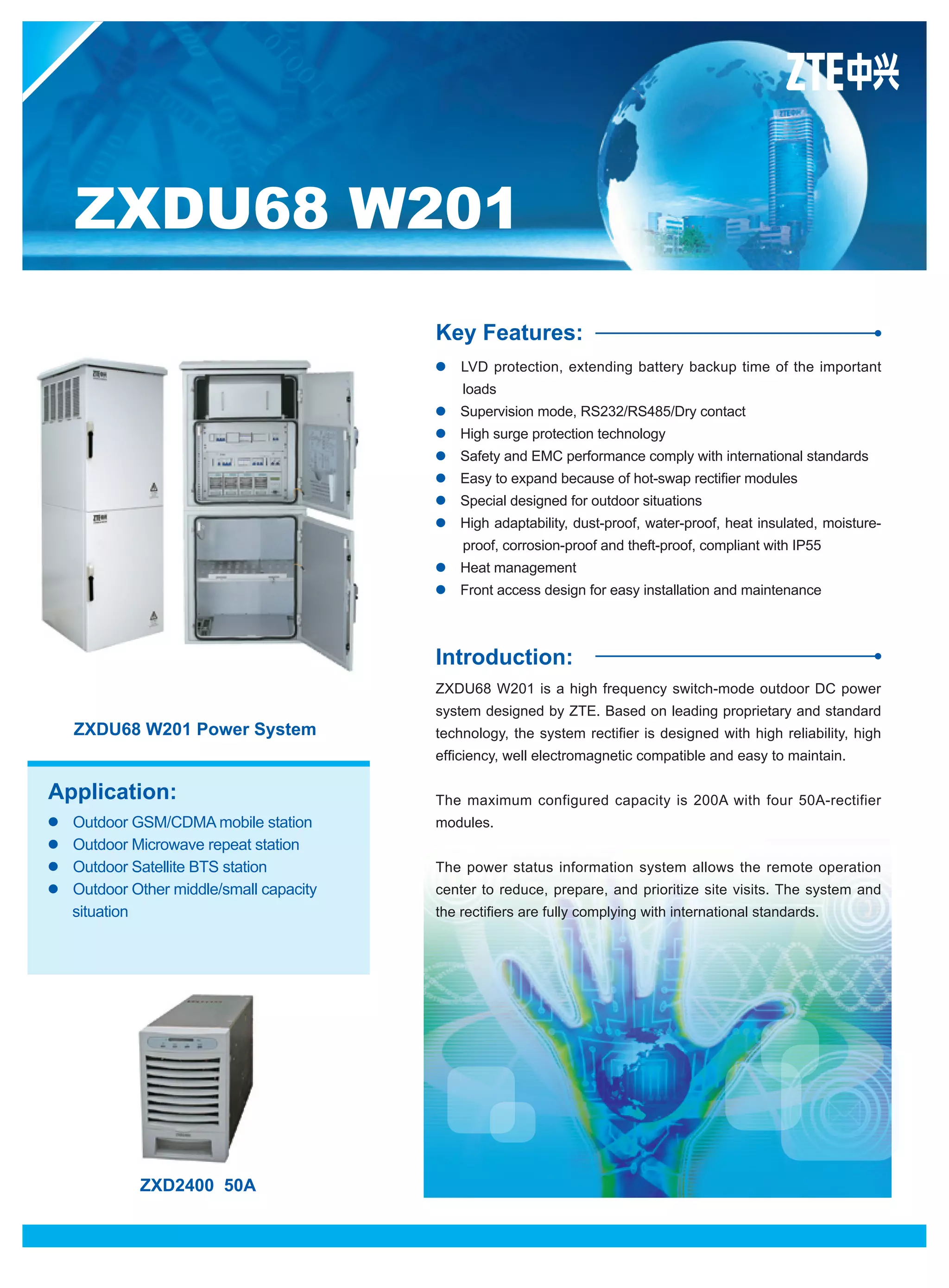 Zxdu68 w201 product introduction 20101215 en | PDF