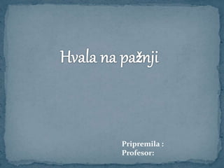 Pripremila :
Profesor:
 