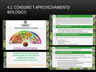 4.2. CONSUMO Y APROVECHAMIENTO
BIOLÓGICO
 