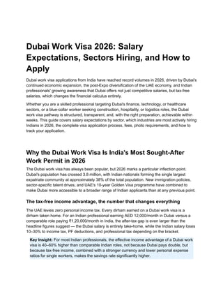 Dubai Work Visa 2026: Salary expectation, sectors hiring, and how to ...