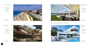 37
BENISSA
□□ 4 bedrooms
□□ 5 bathrooms
□□ 333 m2
□□ ¤ 2.850.000
SP-NB-621
VILLAJOYOSA
□□ 2 bedrooms
□□ 2 bathrooms
□□ 80 m2
□□ ¤ 285.000
SP-NB-536
ALTEA HLLS
ALTEA
□□ 3 bedrooms
□□ 3 bathrooms
□□ 222 m2
□□ ¤ 800.000
CN-2AP-120
POLOP
LA NUCIA
□□ 3 bedrooms
□□ 3 bathrooms
□□ 316 m2
□□ ¤ 529.000
SP-NB-638
More info at WWW.Z-YACHTING.COM
 