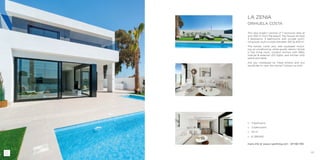 53
□□ 3 bedrooms
□□ 3 bathrooms
□□ 115 m2
□□ ¤ 389.950
more info at www.z-yachting.com - SP-NB-790
LA ZENIA
ORIHUELA COSTA
This new project consists of 7 exclusive villas at
only 900 m from the beach! The houses all have
3 bedrooms, 3 bathrooms with private swim-
ming pool, built on plots between 300 & 400 m2
.
The homes come very well equipped includ-
ing: air conditioning, white goods, electric blinds
in the living room, outdoor kitchen with BBQ,
internal & external LED lights, and kitchen with
island and table.
Are you impressed by these photos and you
would like to view this home? Contact us now!
 