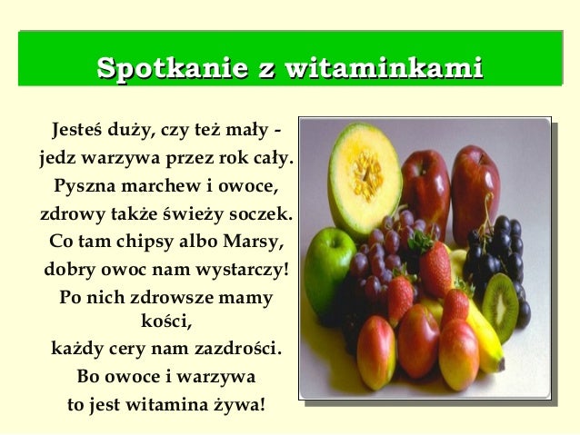 Krótkie Rymowanki O Owocach I Warzywach Zyj zdrowo