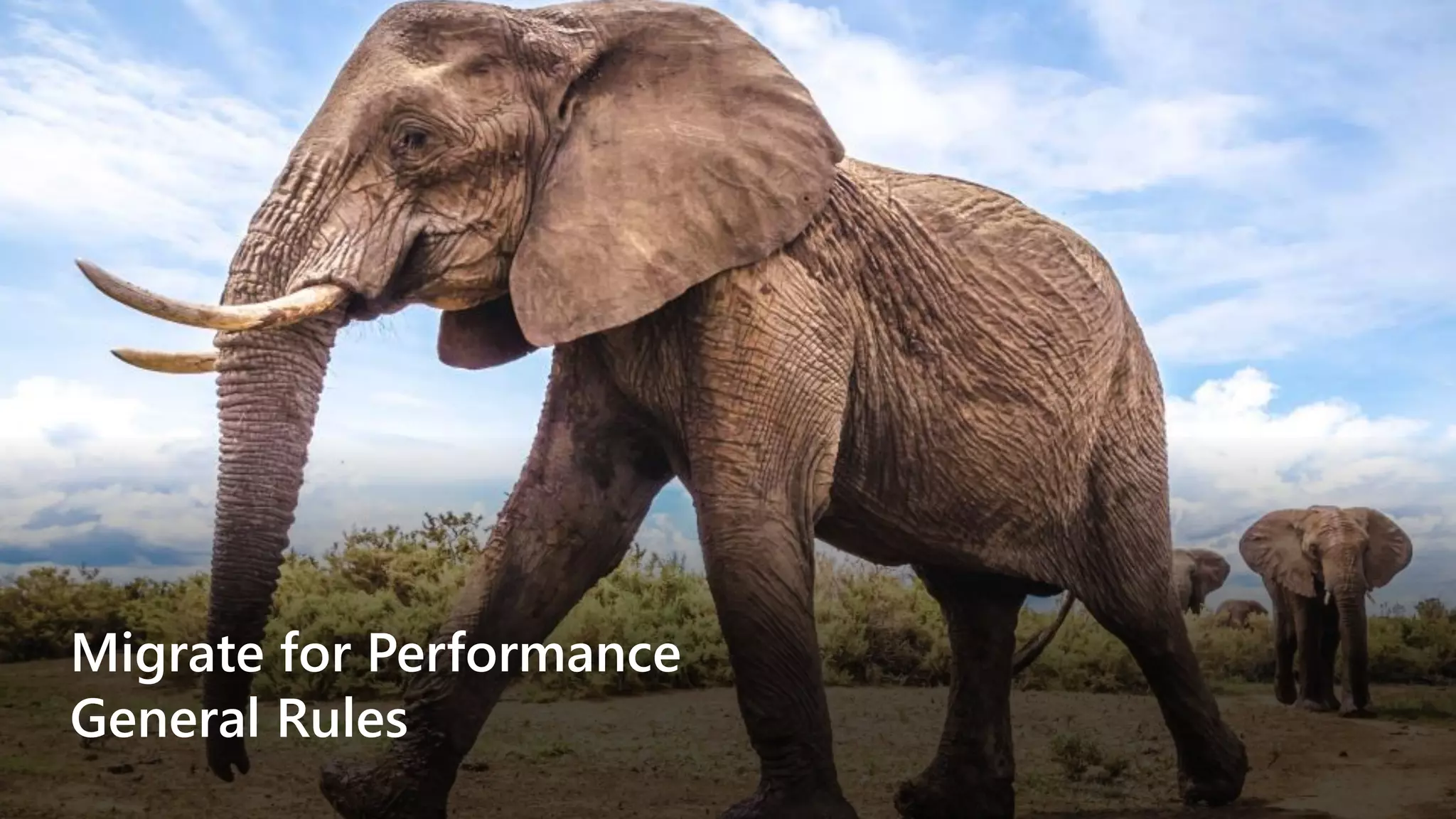 Migrate for Performance
General Rules
 