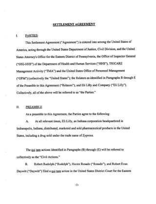 2009 BIOL503 Class 3 Torts Zyprexa Lillysignedsettlementagreement