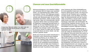 www.FutureManagementGroup.com
Chancen und neue Geschäftsmodelle
28
iertes Carsharing oder Online-Verleihplattformen.
Ein einmal gekauftes Produkt kann von mehreren
Personen optimal genutzt werden. Der Ressourcen-
verbrauch bei der Produktion kann so langfristig
verringert werden. Durch die Medien und Techno-
logien der Netzwerkwirtschaft wird das Tauschen,
Teilen und Verleihen in Zukunft weiter zunehmen.
Geteilt werden zum Beispiel Werkzeuge, Leitern,
Staubsauger, Rasenmäher oder Küchengeräte. Mit
entsprechenden Angeboten könnten auch Bau- und
Heimwerkermärkte eine junge, an ökologischer
Nachhaltigkeit orientierte Zielgruppe erschließen.
Neue gesetzliche Vorgaben, Liberalisierungen im
Marktumfeld und die Diversifizierung der Angebote
durch den Umbau der Netzinfrastruktur hin zu ein-
em intelligenten Stromnetz (Smart Grid) werden es
Energieversorgern ermöglichen, neue und innova-
tive Dienstleistungen zu entwickeln. Geschäftsmo-
delle werden sich weg von der reinen Erzeugung
und hin zur Distribution von Energie bewegen. De-
zentralisierung und Digitalisierung transformieren
den Energiemarkt. Der Kunde wird in Zukunft zu-
gleich Energieverbraucher und -erzeuger sein, etwa
durch die Einspeisung von Solarenergie ins Netz.41
Smart Energy und Lösungen rund um das Thema
Wohnraumverknappung in den attraktiven Städten,
eine wachsende Zahl von Singles sowie veränderte
Arbeits- und Lebensbedingungen eröffnen Wohn-
raumanbietern Chancen, eine Zielgruppe anzuspre-
chen, die sich auch mit minimalistischen Konzepten
zufrieden gibt. Kleinstwohnungen, die sich auf das
Wesentliche beschränken, dürften verstärkt nachge-
fragt werden. Neben der hochfunktionalen Optimie-
rung kleiner Flächen bieten auch Sharing-Ansätze
die Möglichkeit, preisgünstige Wohnalternativen zu
schaffen. So wie neue Mobilitätskonzepte wie Car-
sharing oder, noch eine Vision, autonome Fahr-
zeugflotten dazu beitragen werden, Autos effizien-
ter zu nutzen, könnten nur selten oder rein funktio-
nal genutzte Räume wie Küche, Arbeits- oder Gäs-
tezimmer 'geshared' werden.
Bereits neun Prozent der privaten Internetnutzer in
Deutschland nutzen Sharing-Economy-Angebote
wie Wohnungs-Sharing z.B. von 'Airbnb', Car-
Sharing oder Angebote lokaler Dienstleistungen.40
Sharing oder auch Collaborative Consumption be-
zeichnet ein sich wandelndes Konsumverständnis,
bei dem nicht mehr der Besitz eines Produktes im
Vordergrund steht, sondern der Zugang zu diesem.
Beispiele sind lokale Tauschbörsen, privat organis-
Preisgünstige Wohnalternativen: Nur selten oder rein
funktional genutzte Räume könnten in Zukunft
'geshared' werden.
 