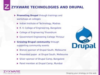 Shaping your strategy on the web
Promoting Drupal through trainings and
workshops at colleges
Indian Institute of Technolo...