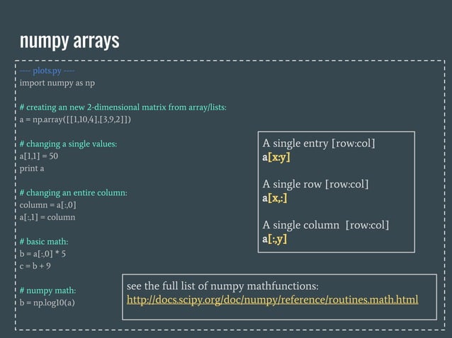 Class 8b: Numpy & Matplotlib