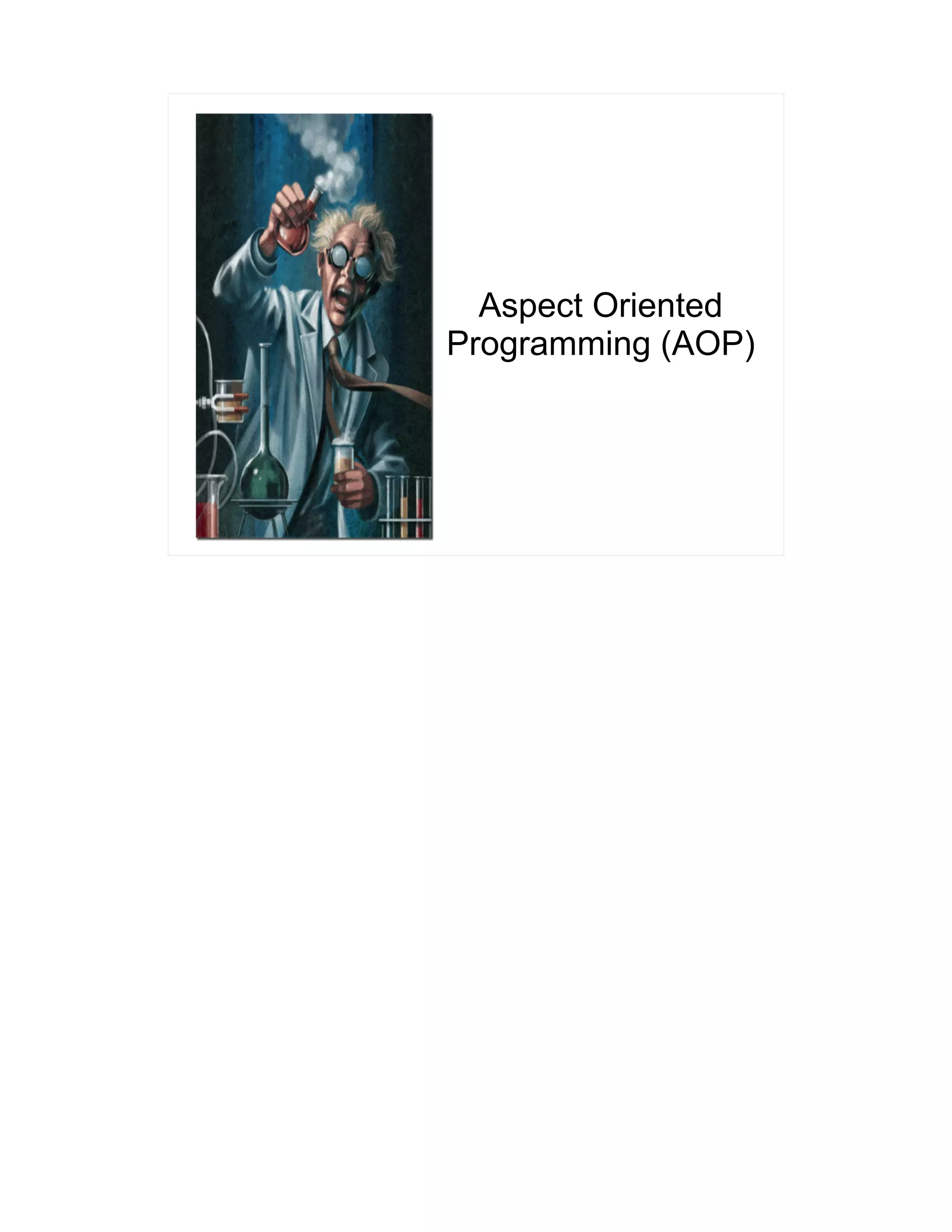 Aspect Oriented 
Programming (AOP) 
 