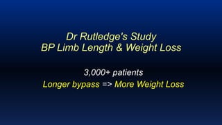 Dr Rutledge, Mini-Gastric Bypass & Bilio-Pancreatic Limb Length, | PPTX