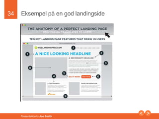 34 
Eksempel på en god landingside 
Presentation to Joe Smith 
 