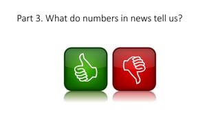Part 3. What do numbers in news tell us?
 