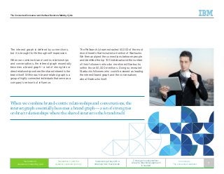 The Connected Consumer and the New Decision-Making Cycle
The interest graph is defined by connections,
but it is brought to life through self-expression.
When we combine brand-centric relationships
and conversations, the interest graph essentially
becomes a brand graph—a set of strong ties or
direct relationships where the shared interest is the
brand itself. Within each brand-related graph is a
group of highly connected individuals that serve as a
company’s network of influence.
The ReSearch.ly team extracted 50,000 of the most
recent tweets that included a mention of Starbucks.
We then analyzed the connections between people
and identified the top 100 individuals and the number
of their followers who also mentioned Starbucks
within those 50,000 mentions. Doing so revealed
Starbucks followers who could be viewed as leading
the interest/brand graph and the conversations
about Starbucks itself.
When we combine brand-centric relationships and conversations, the
interest graph essentially becomes a brand graph — a set of strong ties
or direct relationships where the shared interest is the brand itself.
Generation C
weaves an interesting web
Generation C and the
dynamic customer journey
Customers get buy with a
little help from their friends
C change in consumerism:
A new bi-directional approach
is needed
In summary:
The connected marketer 7
 